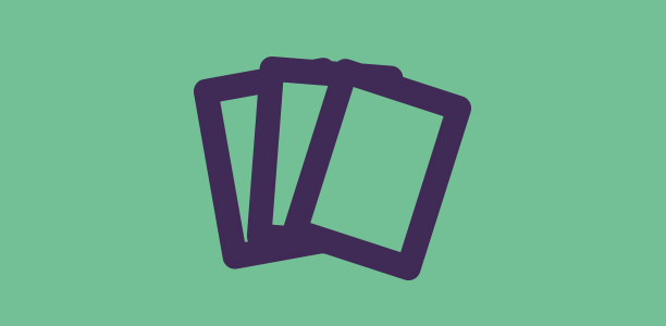 quiz cards on a green background