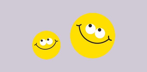 Two yellow smiling faces