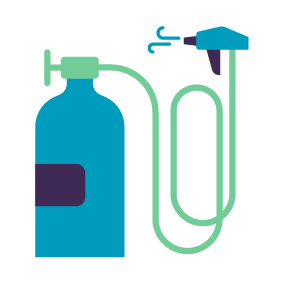 Illustration of a compressed air canister