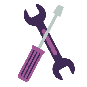 Illustration of a screwdriver and spanner