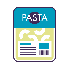 Illustration of a label for pasta