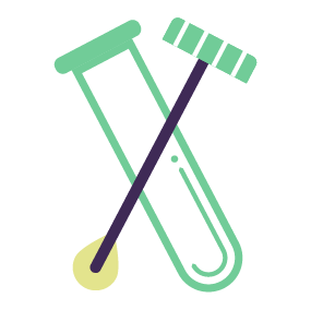 Illustration of a cotton bud and test tube