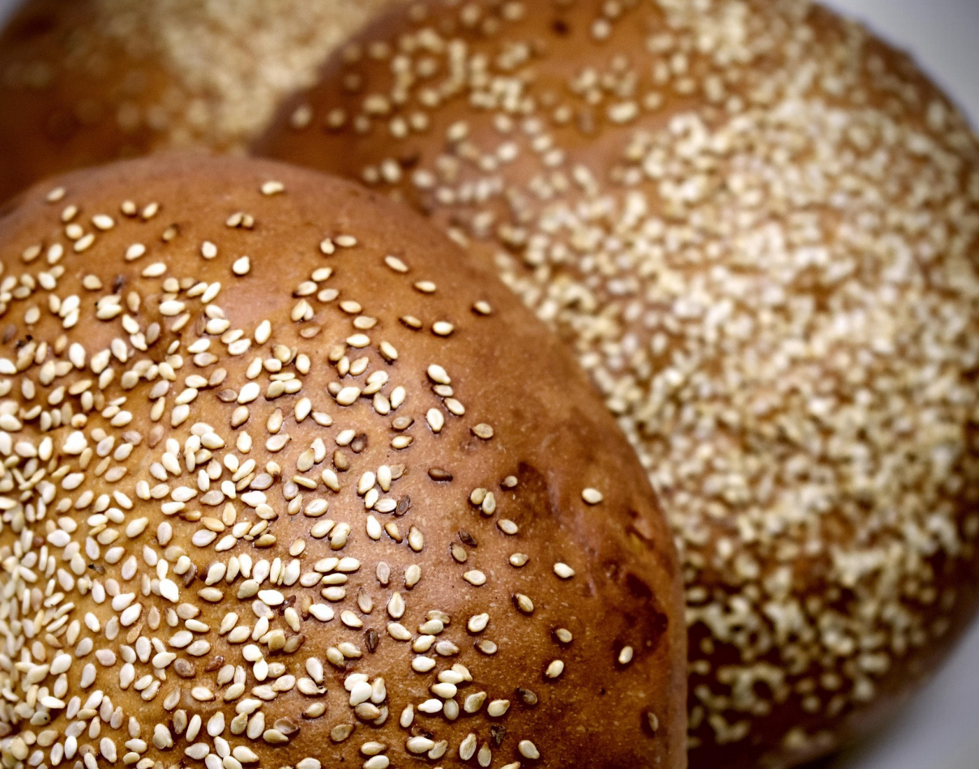Bread roll with sesame seeds ontop
