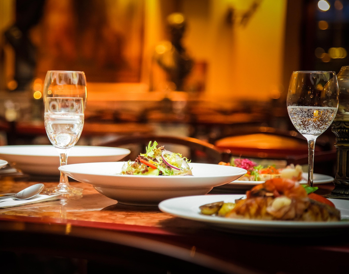 healthy salad served in a restaurant