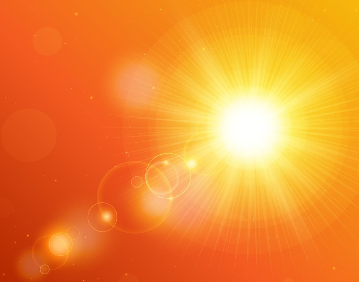 Sun in the sky shining very brightly