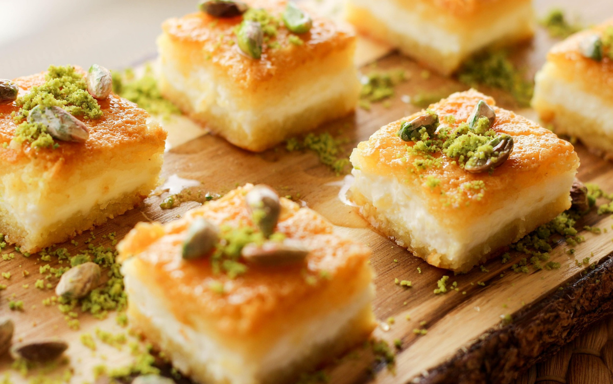 Small cakes with nuts on top, made with dairy