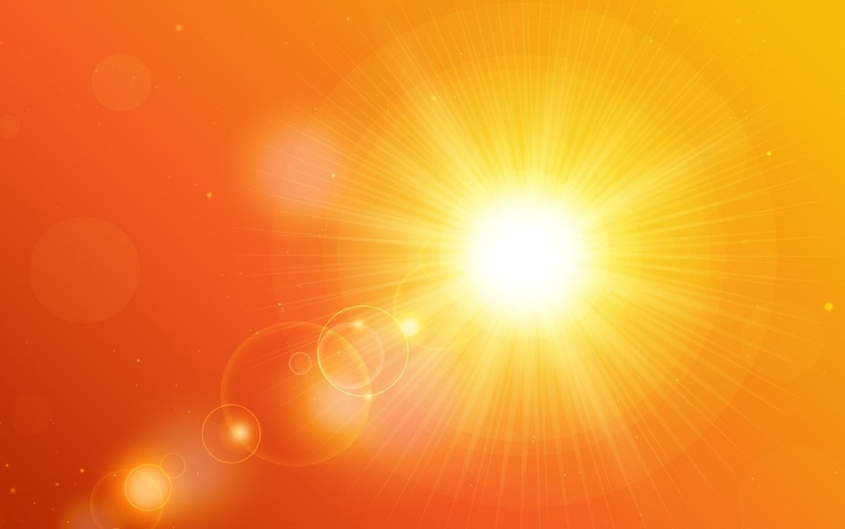 Sun shining very brightly