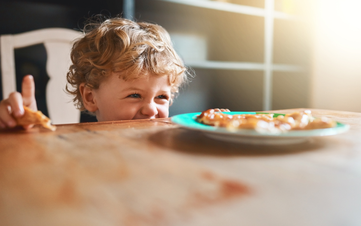 Pre-school child eating